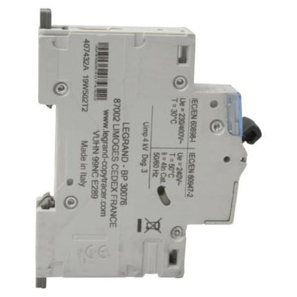 407432Legrandقاطع دارة Legrand DX3 أحادي القطب 16A منحنى B