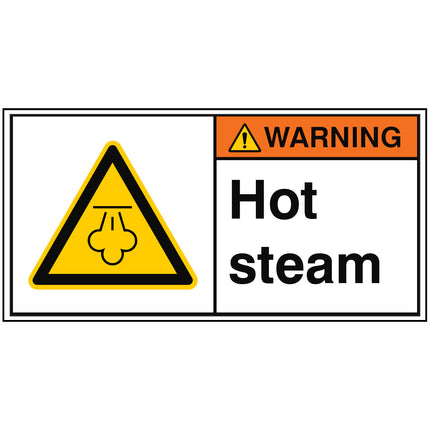 ISO Safety Sign  Warning Hot steam