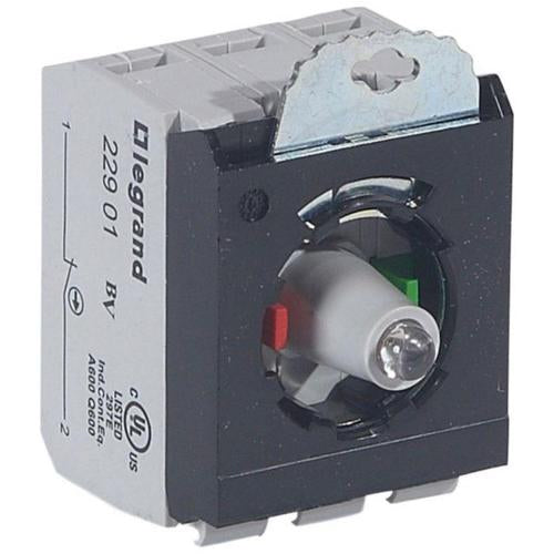 023004Legrandمجموعة كتلة زر Osmoz مضاء NO+NC أحمر 12-24V
