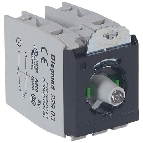 022982Legrandوحدة فرعية Osmoz مضاءة من Legrand 2 NO/NC أخضر 12-24V