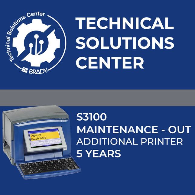 Service contract S3100 Maintenance Out Add printer 5 Year