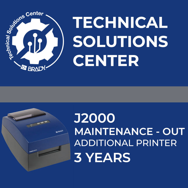 Service contract J2000 Maintenance Out Add printer 3 Year
