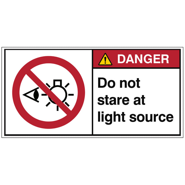 ISO Safety Sign  Do not stare at light source