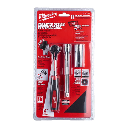 Milwaukee Tradesman 3/8 Ratchet Set 12 PC , 48229001