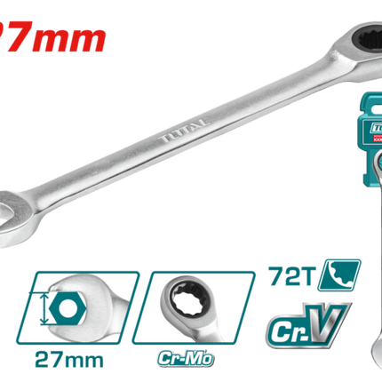 TCSPAR271Total Toolsمفتاح براغي Total بحجم 27 ملم مطلي بالكروم TCSPAR271