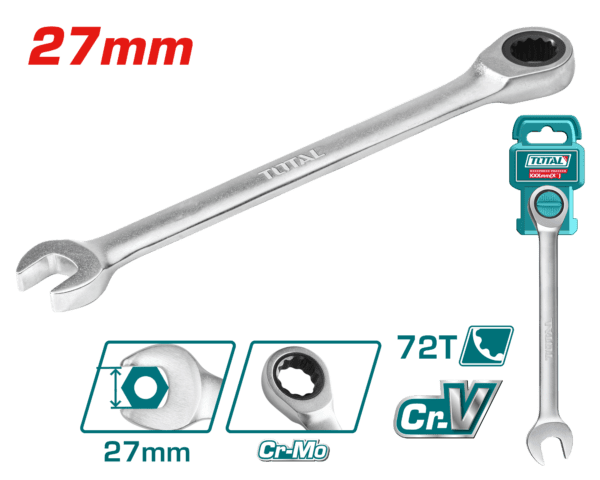 TCSPAR271Total Toolsمفتاح براغي Total بحجم 27 ملم مطلي بالكروم TCSPAR271