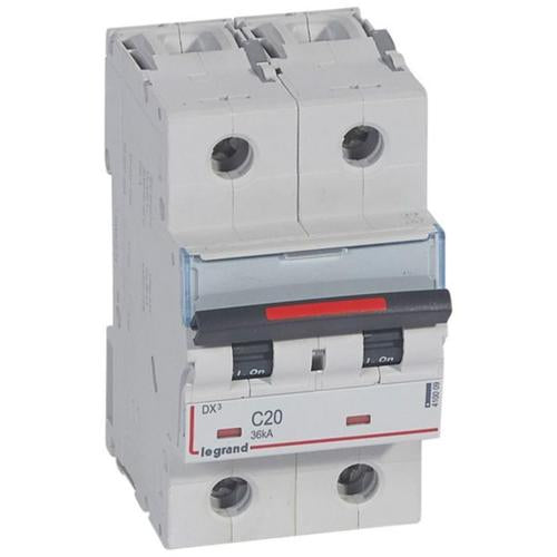 410009Legrandقاطع دارة Legrand DX3 ثنائي القطب 20A منحنى C
