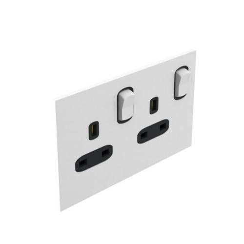 AR-68321Legrandمقبس Art d'Arnould ثنائي الوحدة معيار بريطاني 13A 250V مع مفتاح