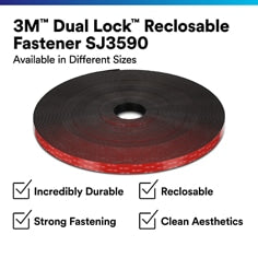 000680607665333Mمشبك إعادة الإغلاق 3M Dual Lock SJ3590 أسود 6 بوصة