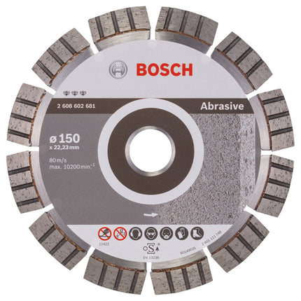 Bosch Tools,2608602681,Segmented Diamond Cutting Disc -Best for Abrasive | 150x22.23x2,4 mm