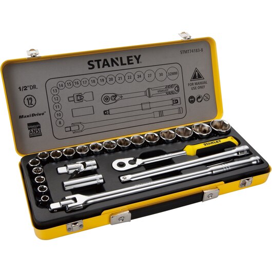 ‎24Pcs 1/2 12PTS Socket Set in Metal Tin