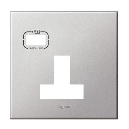 575461Legrandلوحة ليجراند بمقبس واحد BS 13A أحادي القطب USB-C ألومنيوم ناعم