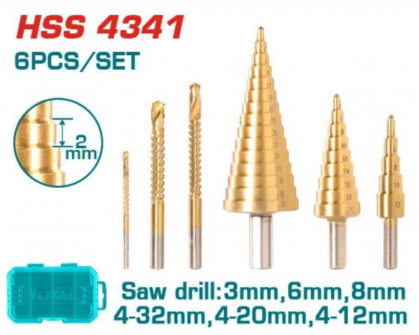 TACSD2061Total Toolsمجموعة مثاقب تدريجية - TACSD2061