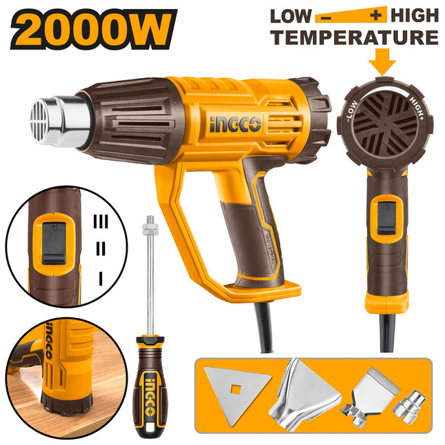 HG200047INGCOمسدس حراري INGCO HG200047 بقوة 2000 واط أداة احترافية