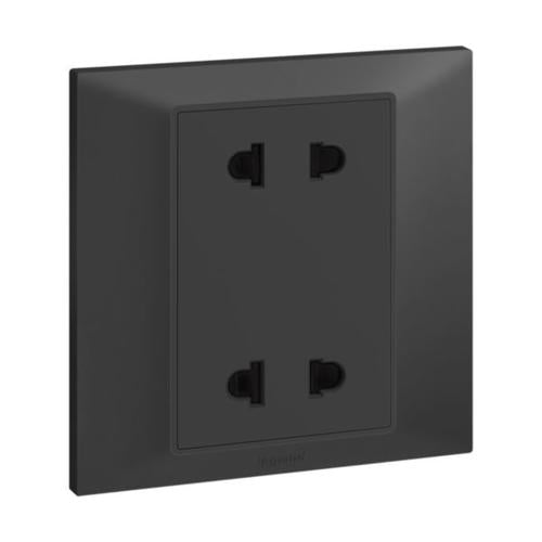 617762Legrandمنفذ مقبس Belanko S بقطب 2X2 أحادي الوحدة معيار يورو/أمريكي لون أنثراسايت
