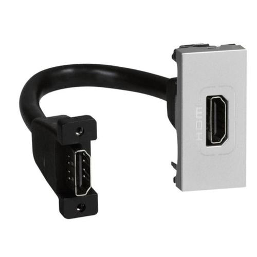 079378Legrandمقبس Mosaic HDMI مجهز مسبقاً وحدة واحدة ألومنيوم