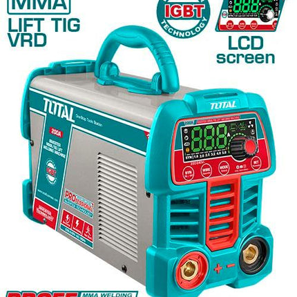 TW2200691Total Toolsماكينة لحام TOTAL TW2200691 إنفرتر MMA/TIG برفع 200A