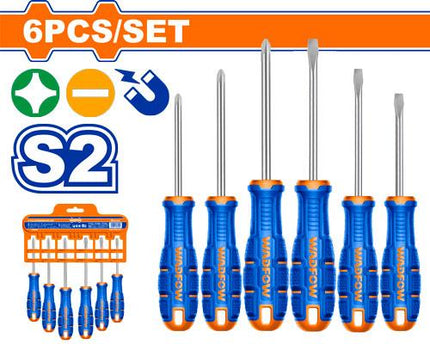 WSSA406Wadfowمجموعة مفكات 6 قطع مع رؤوس مغناطيسية