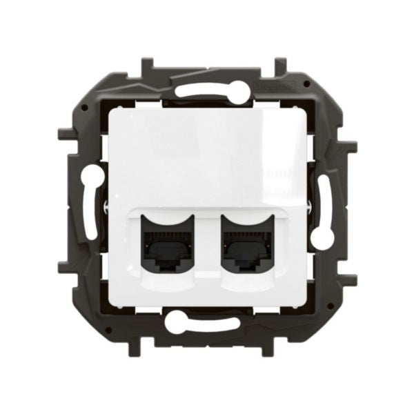 NP4336WHLegrandمنفذ نيلوي ثنائي RJ45 Cat6A UTP أبيض منفذ مزدوج