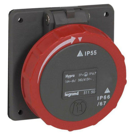 051151Legrandمقبس تركيب لوحة Legrand Hypra IP66/67 16A 3P+N+E