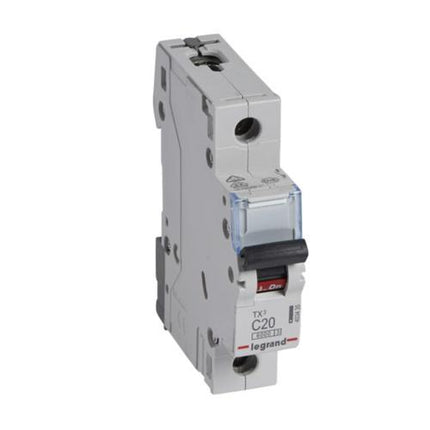 403435Legrandقاطع دائرة ليجراند TX3 بسعة 6000A أحادي القطب 20A منحنى C