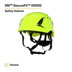 500763089431463Mخوذة الأمان 3M SecureFit X5014V-ANSI الخضراء عالية الرؤية مهواة