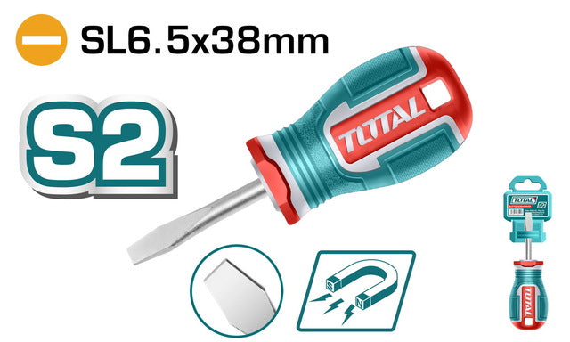 TSDSL6038Total Toolsمفك براغي TOTAL مشقوق SL 6x38mm مغناطيسي احترافي