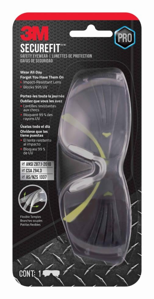 000763087239413Mنظارات الحماية 3M SecureFit 400 بعدسات شفافة مضادة للضباب SF400C-WV