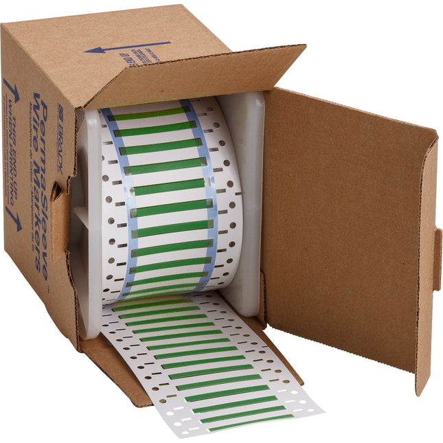 PermaSleeve Heat Shrink Wire and Cable Labels 475mm Dia for 76mm Core Printers Green DoubleSided