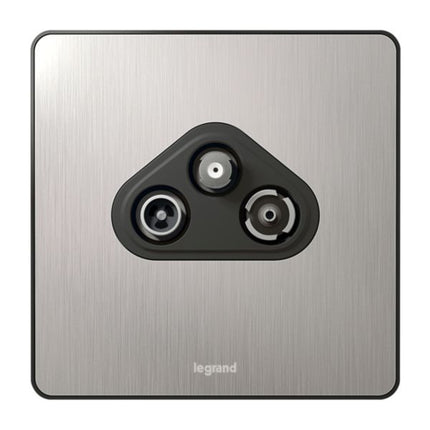 832043Legrandمقبس Synergy Sleek TV-R-SAT من الفولاذ المقاوم للصدأ المصقول