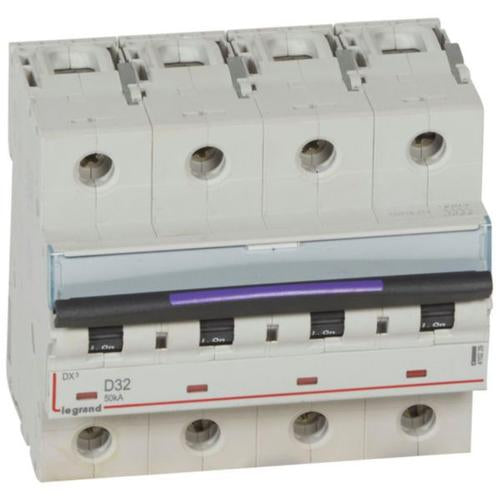 410229Legrandقاطع الدائرة الكهربائية Legrand DX3 رباعي الأقطاب 32A منحنى D