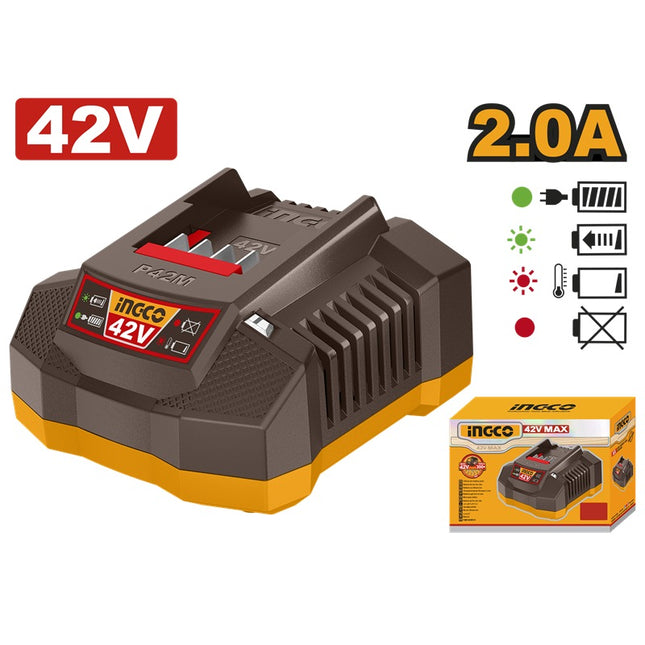 FCLI42021INGCOشاحن بطارية INGCO 42V 2A موديل FCLI42021 احترافي