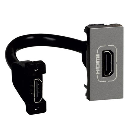 572596Legrandمقبس HDMI أرتيور من ليجراند مثبت مسبقاً وحدة واحدة رمادي
