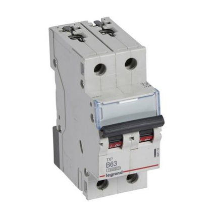 404118Legrandقاطع دائرة Legrand TX3 ثنائي القطب 63A 10kA منحنى B