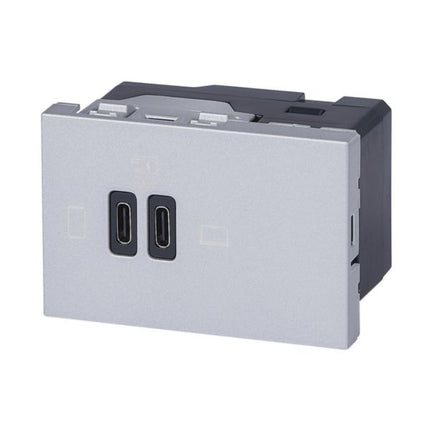 077674LLegrandموزاييك شاحن USB 3 وحدات 63 واط ثنائي Type-C توصيل الطاقة ألومنيوم