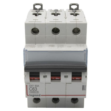 407865Legrandقاطع الدائرة الكهربائية ليجراند DX3 ثلاثي الأقطاب 63A منحنى C 6000A