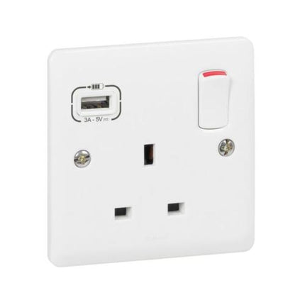 730078ALegrandسينرجي مقبس أحادي القطب غير مفتوح بمنفذ USB A بقوة 15 واط أبيض