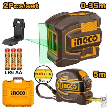HLL680081INGCOمستوى الليزر الأخضر ذاتي التسوية INGCO Industrial 35 متر HLL680081