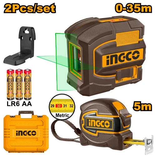 HLL680081INGCOمستوى الليزر الأخضر ذاتي التسوية INGCO Industrial 35 متر HLL680081
