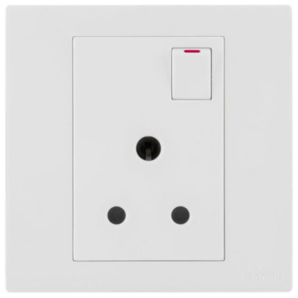 MEC32044WHLegrandمقبس أوبريا أحادي الفتحة معيار بريطاني 5 أمبير مع مفتاح أبيض مات