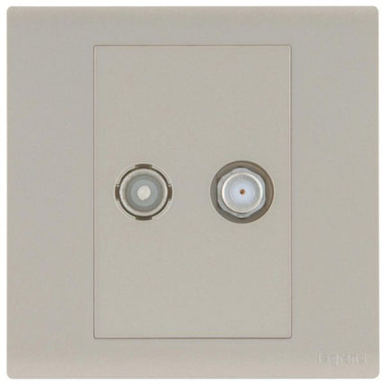 MEC41069CHLegrandمقبس تلفاز مزدوج أوبريا من نوع F ذهبي شمبانيا