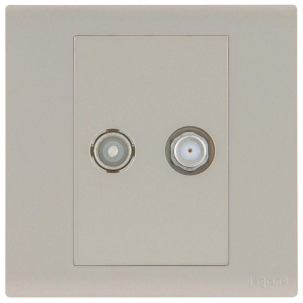 MEC41069CHLegrandمقبس تلفاز مزدوج أوبريا من نوع F ذهبي شمبانيا
