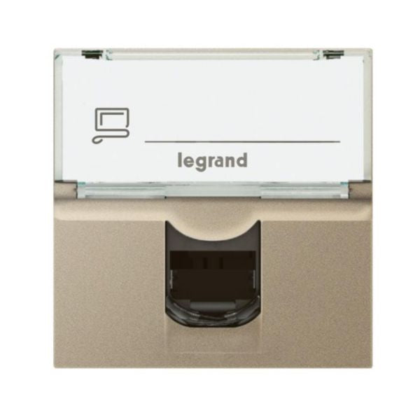 572899Legrandلوغراند أرتيور RJ45 فئة 5e UTP 2 وحدات مقبس شمبانيا