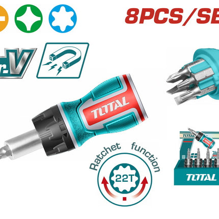 TACSDS1726Total Toolsمجموعة مفكات البراغي الصغيرة 8 في 1 (TACSDS1726)