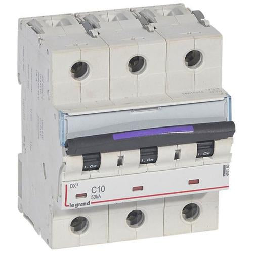 410160Legrandقاطع دائرة ليجراند DX3 ثلاثي الأقطاب 10A منحنى C