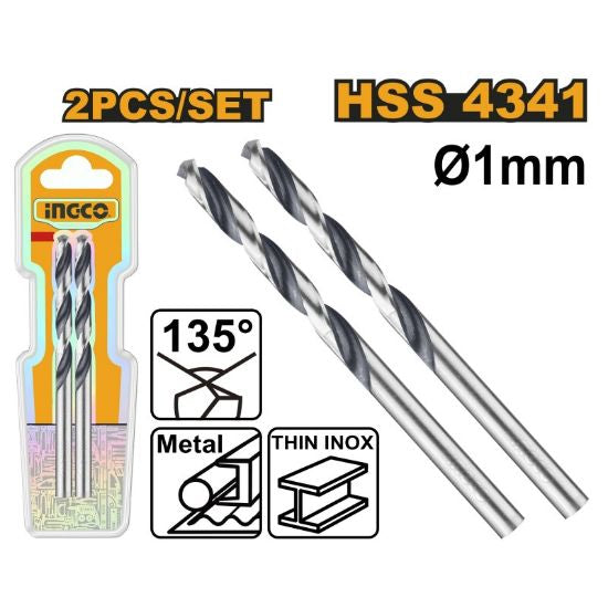 DBT1200014INGCOطقم ريش حديد INGCO 2 قطعة HSS 4341 معادن 1 ملم