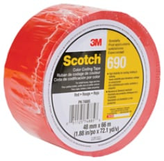 000511257488583Mشريط تصنيف اللون Scotch 690 أحمر 48 ملم × 66 متر 36 لفة