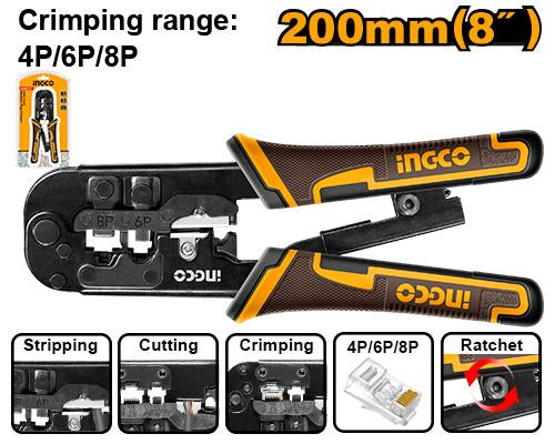 HMPCN2468RINGCOأداة تجعيد موصلات الشبكة INGCO HMPCN2468R احترافية