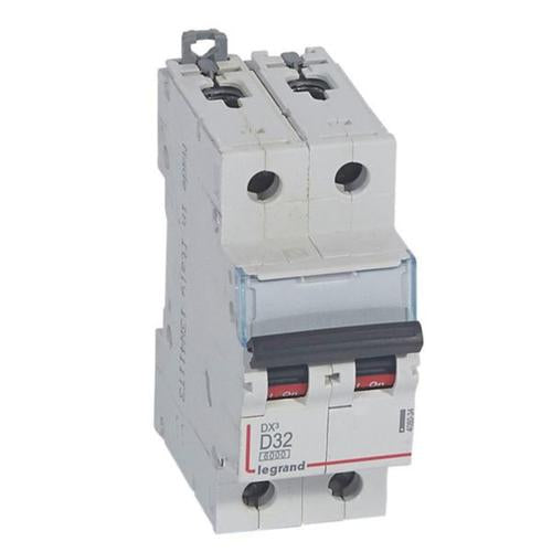 408034Legrandقاطع دوائر Legrand DX3 ثنائي القطب 32A منحنى D سعة 6000A