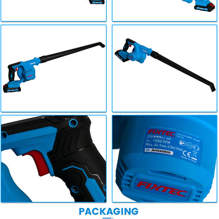 FCBL02LXFixtecمكنسة كهربائية بدون سلك 20V من FIXTEC بتقنية الليثيوم أيون FCBL02LX